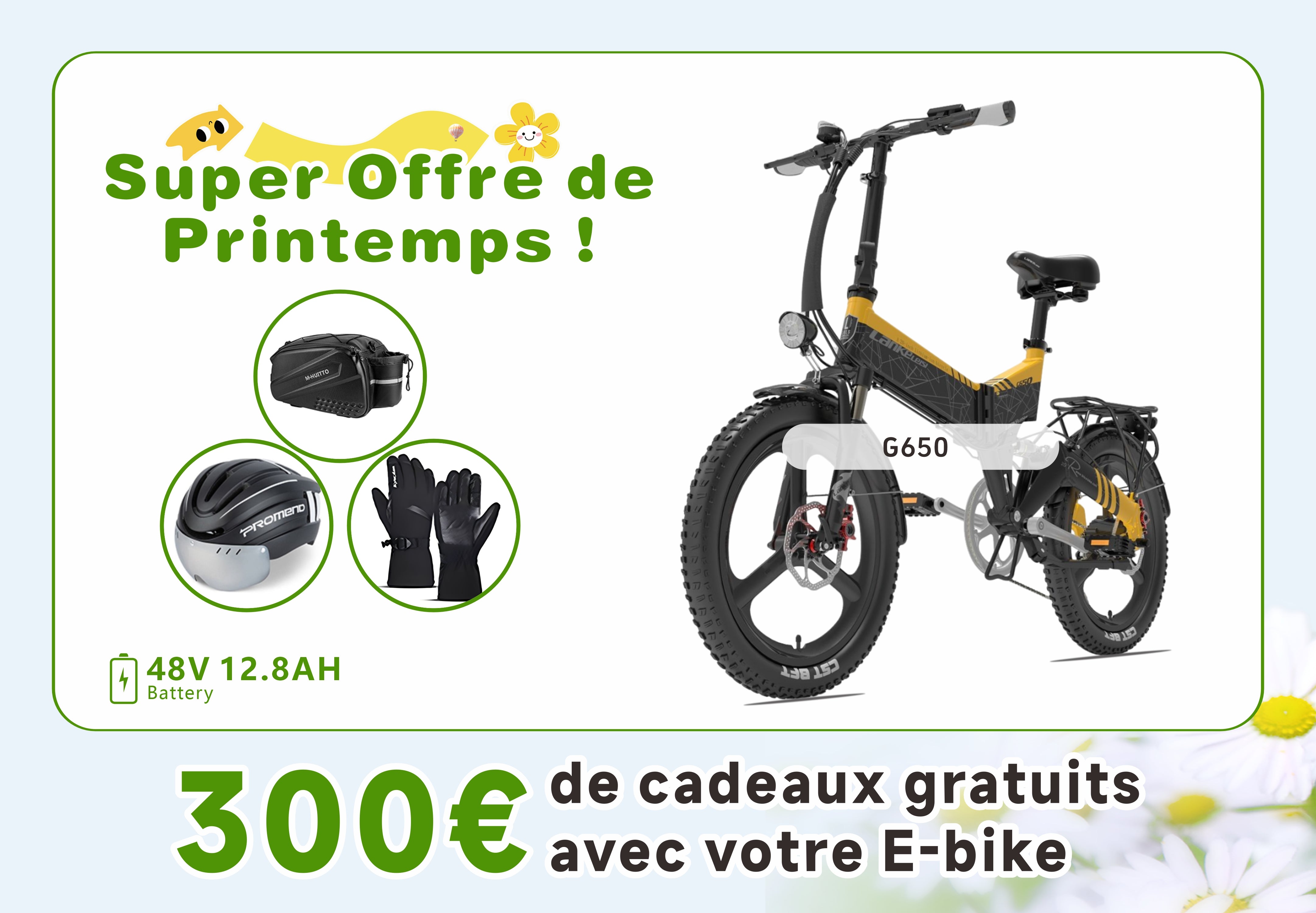 Lankeleisi G650 Vélo de ville électrique pliant