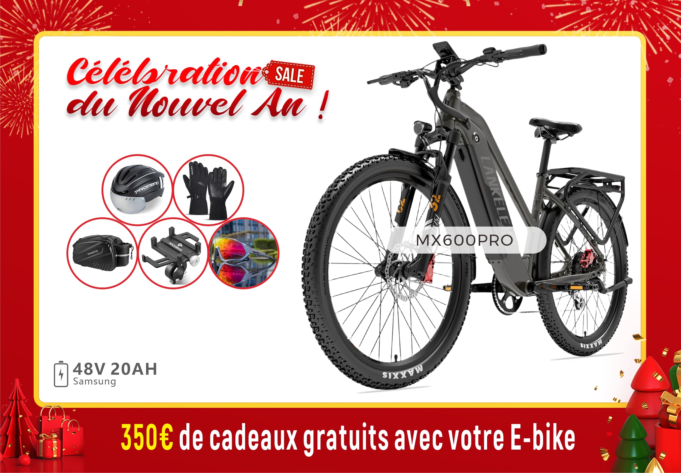 【Prévente】Lankeleisi MX600PRO 500W 27.5" Vélo de randonnée électrique 20Ah Vélo électrique de ville