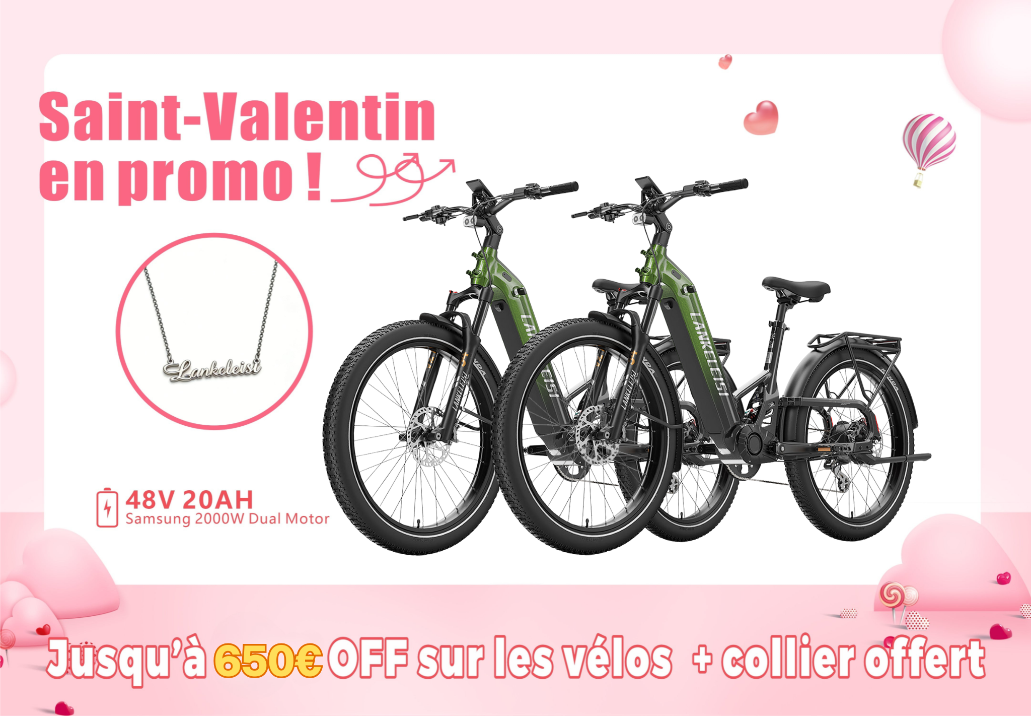 LANKELEISI KETT-8 Vélo électrique ville(Pack 2 vélos)