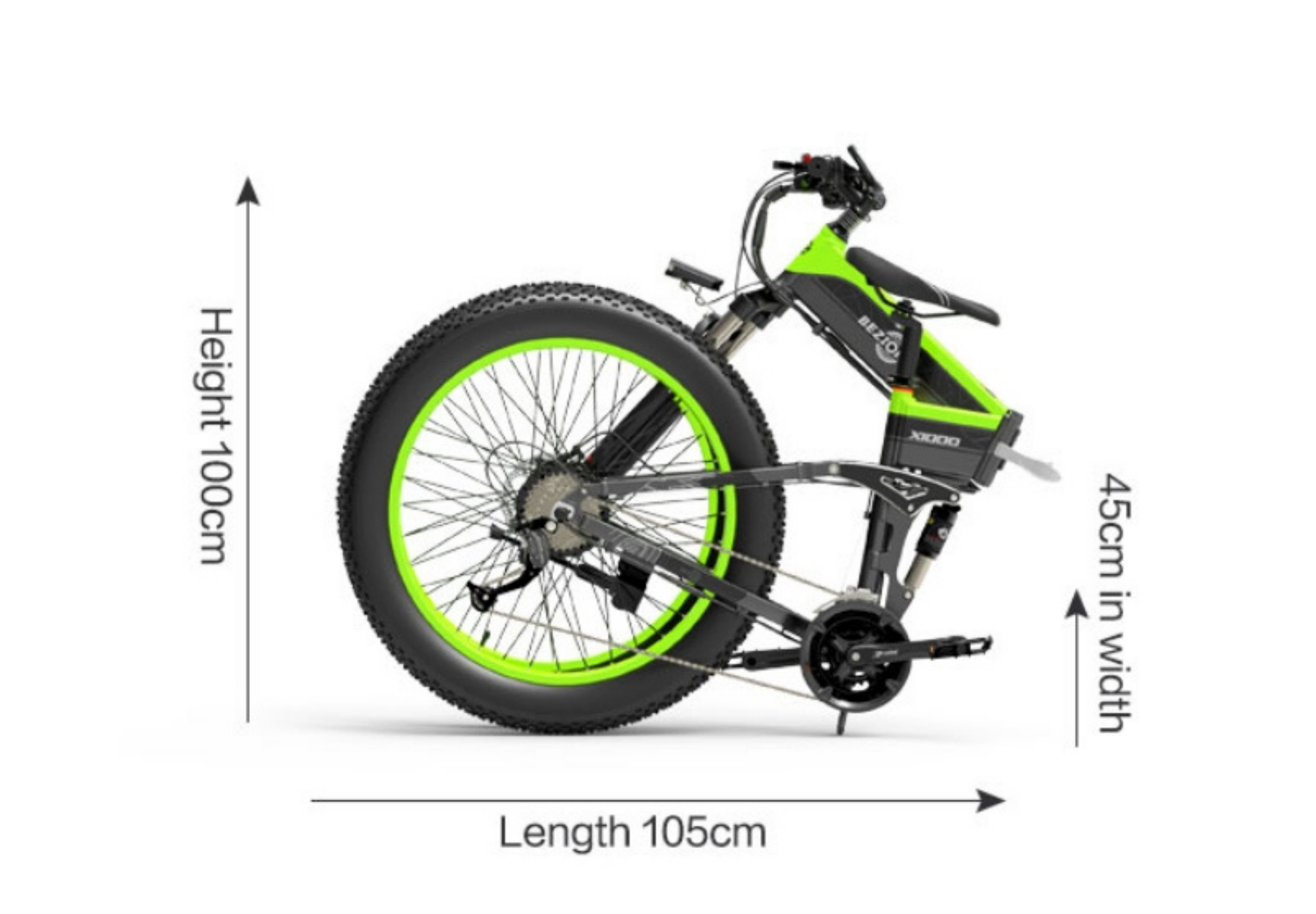 Dimensions du Vélo Électrique Bezior X1500