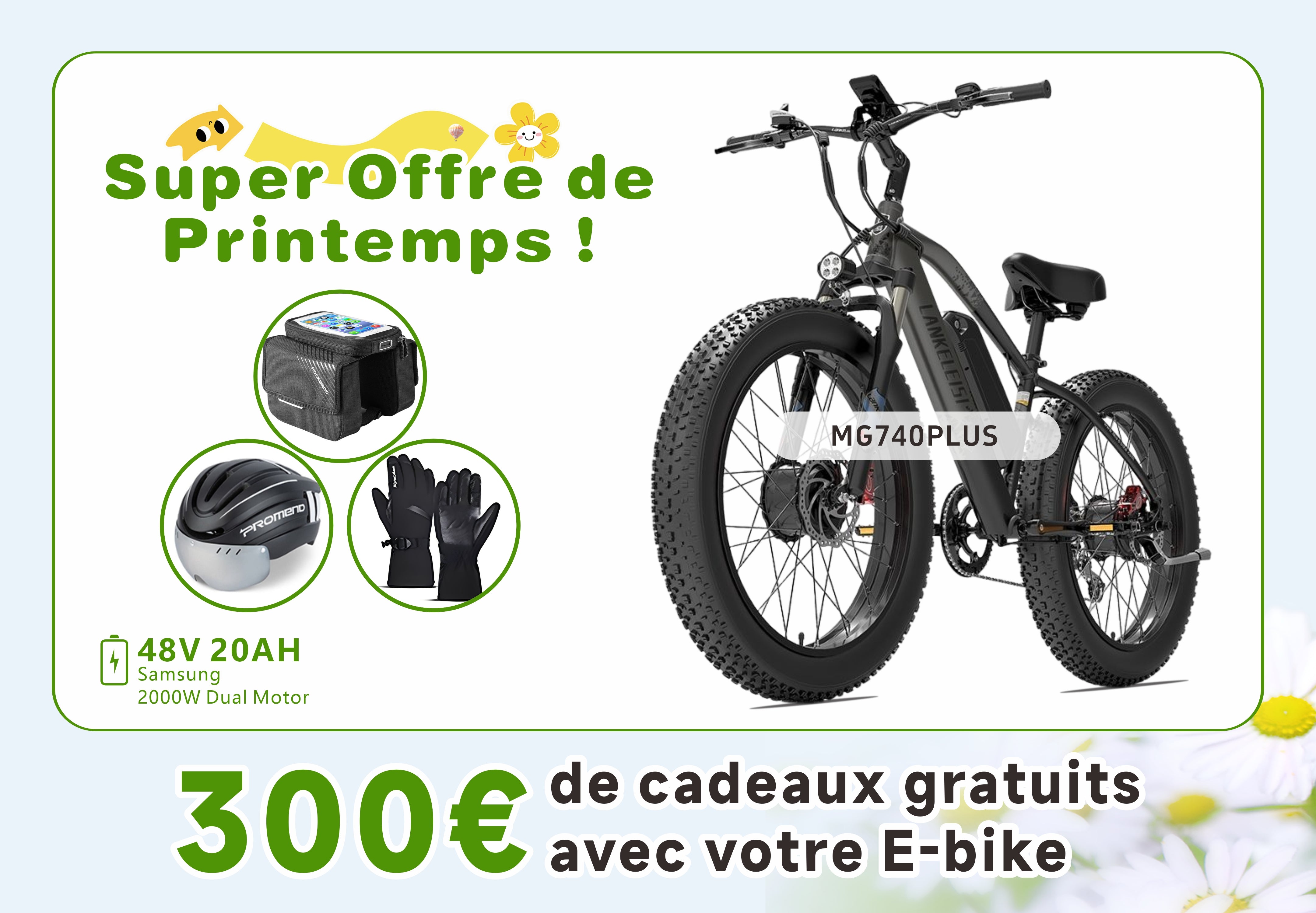 LANKELEISI MG740PLUS Vélo électrique tout-terrain à double moteur