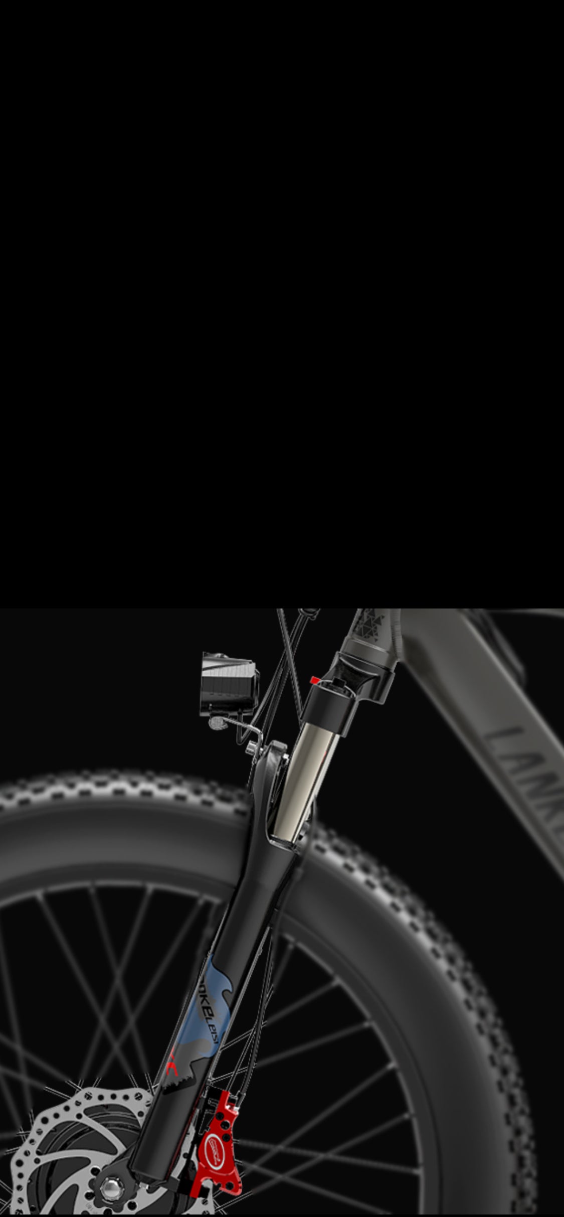 Equipé d'une suspension à fourche avant