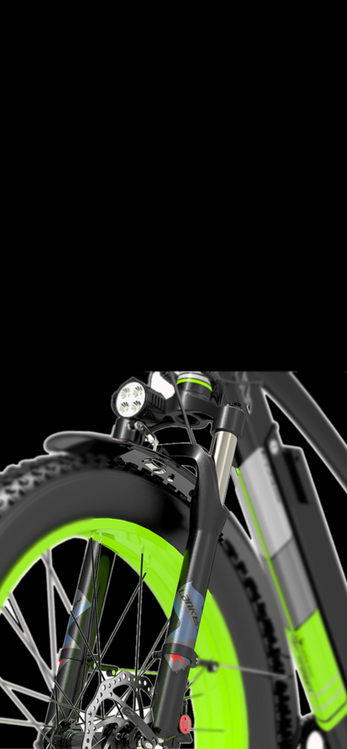 Equipé d'une suspension à fourche avant