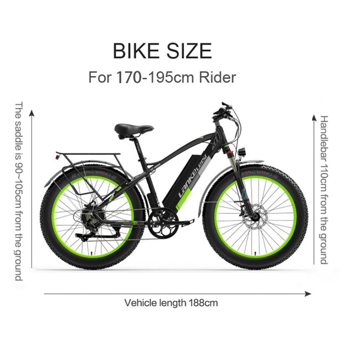 Dimensions du vélo électrique XC4000
