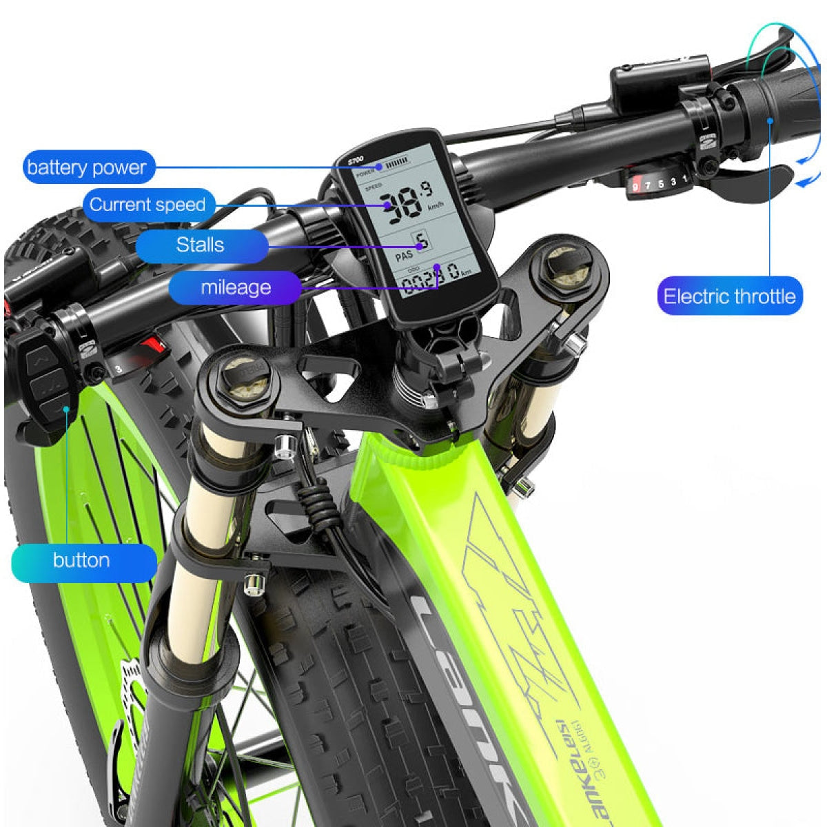 Affichage du vélo électrique XT750 PLUS