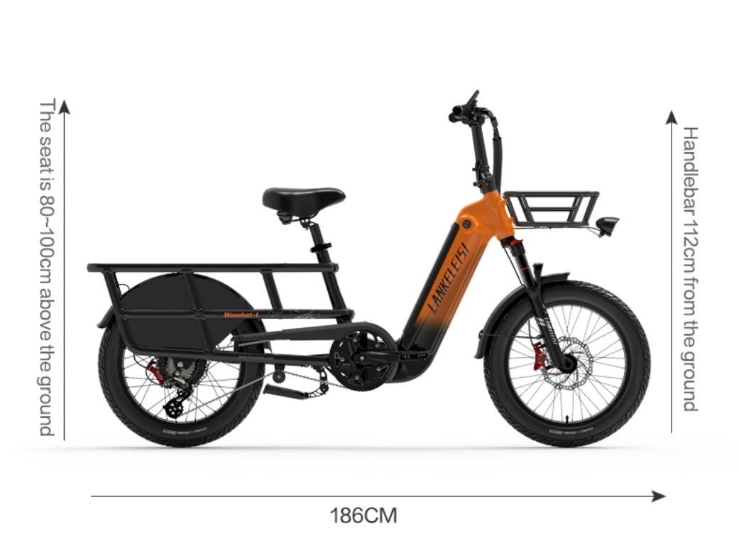 Dimensions du vélo cargo électrique Wombat-1