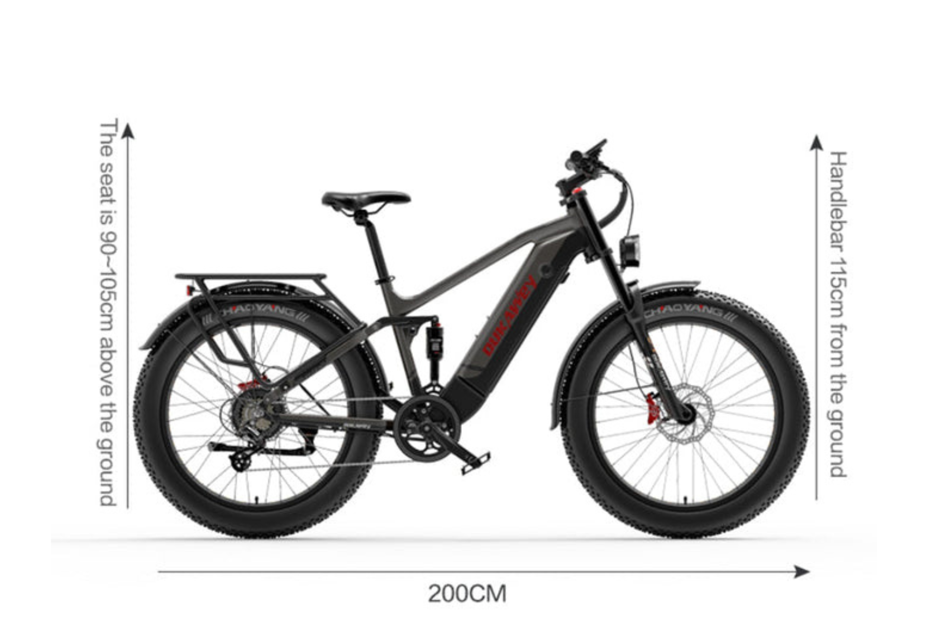 Dimensions du vélo électrique de montagne Dukawey Silvertip8