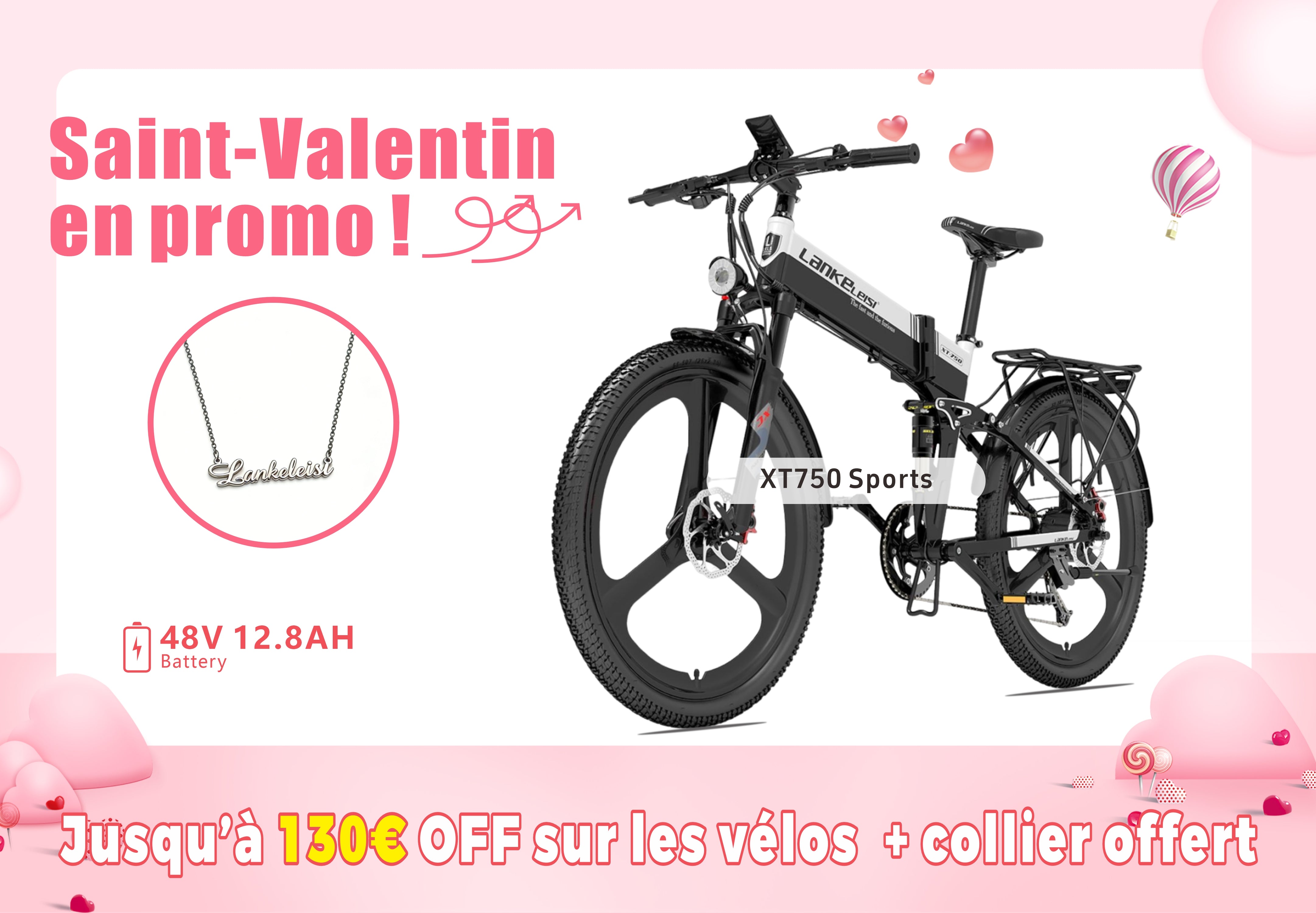 LANKELEISI XT750 SPORTS Vélo pliant électrique