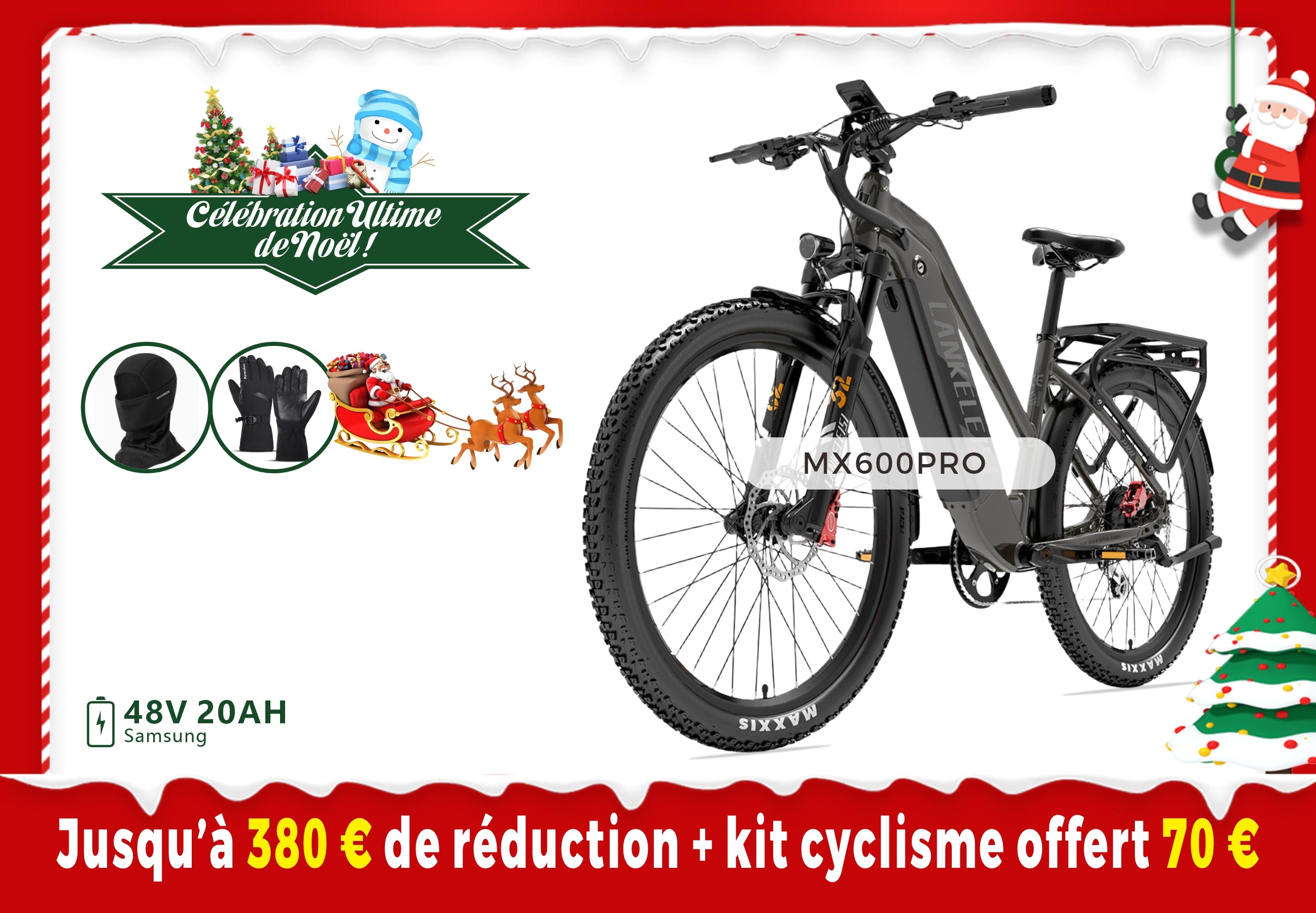 【Prévente】Lankeleisi MX600PRO 500W 27.5" Vélo de randonnée électrique 20Ah Vélo électrique de ville