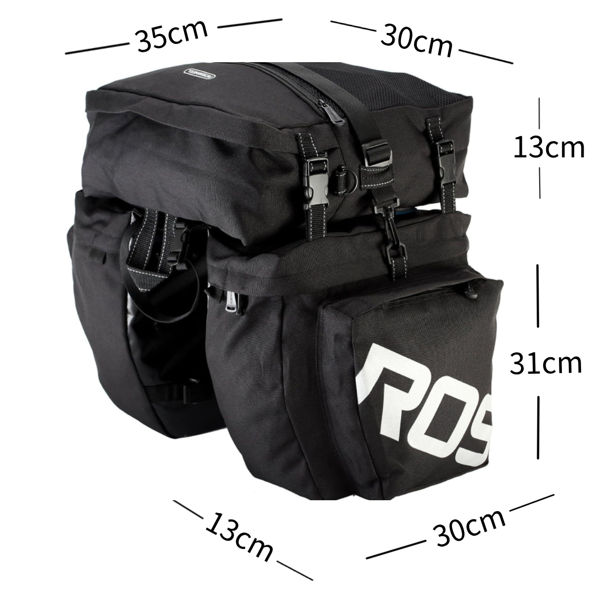 Dimensions de la sacoche arrière de vélo