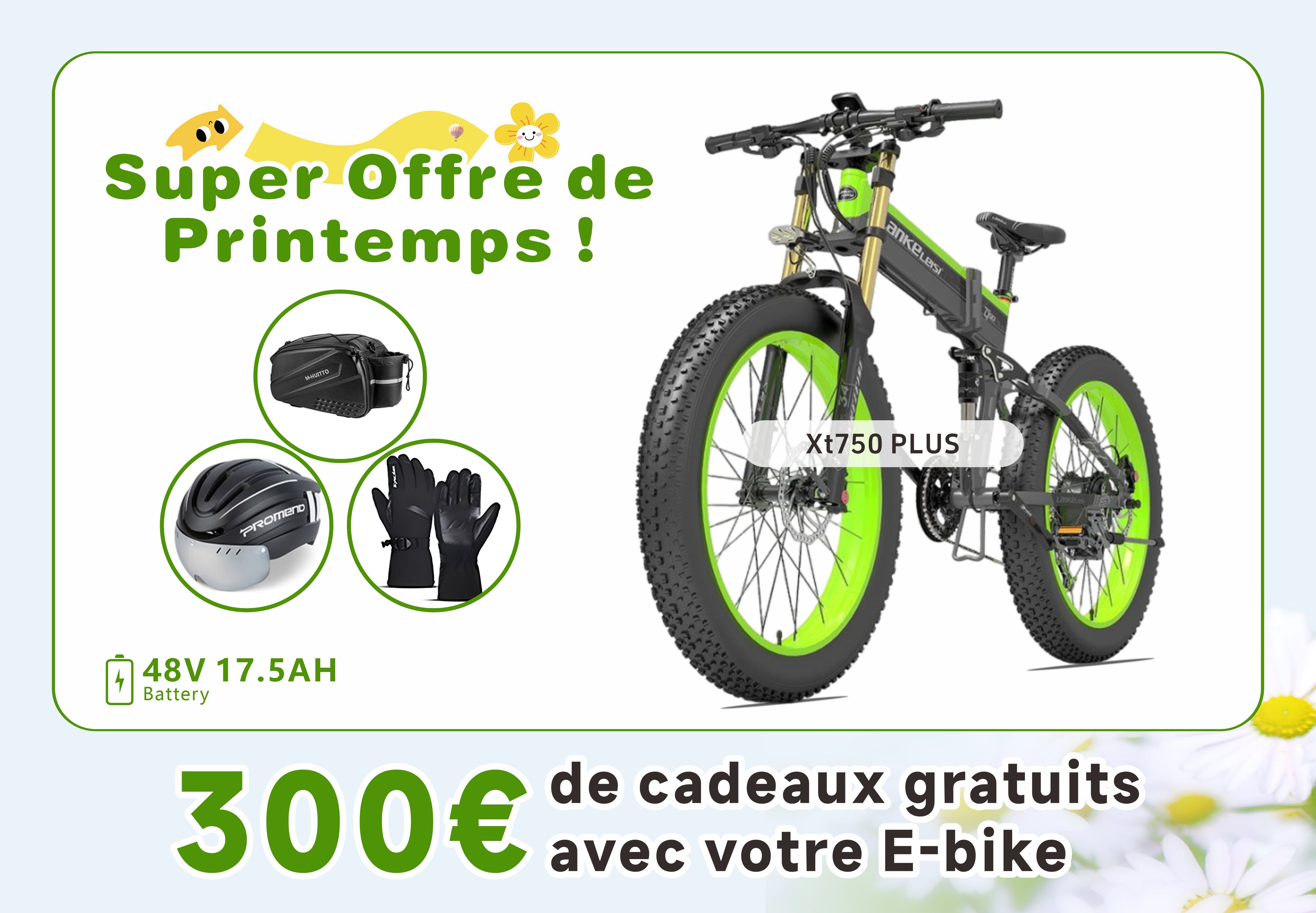 LANKELEISI XT750 PLUS BIG FORK VTT électrique Fat Tire