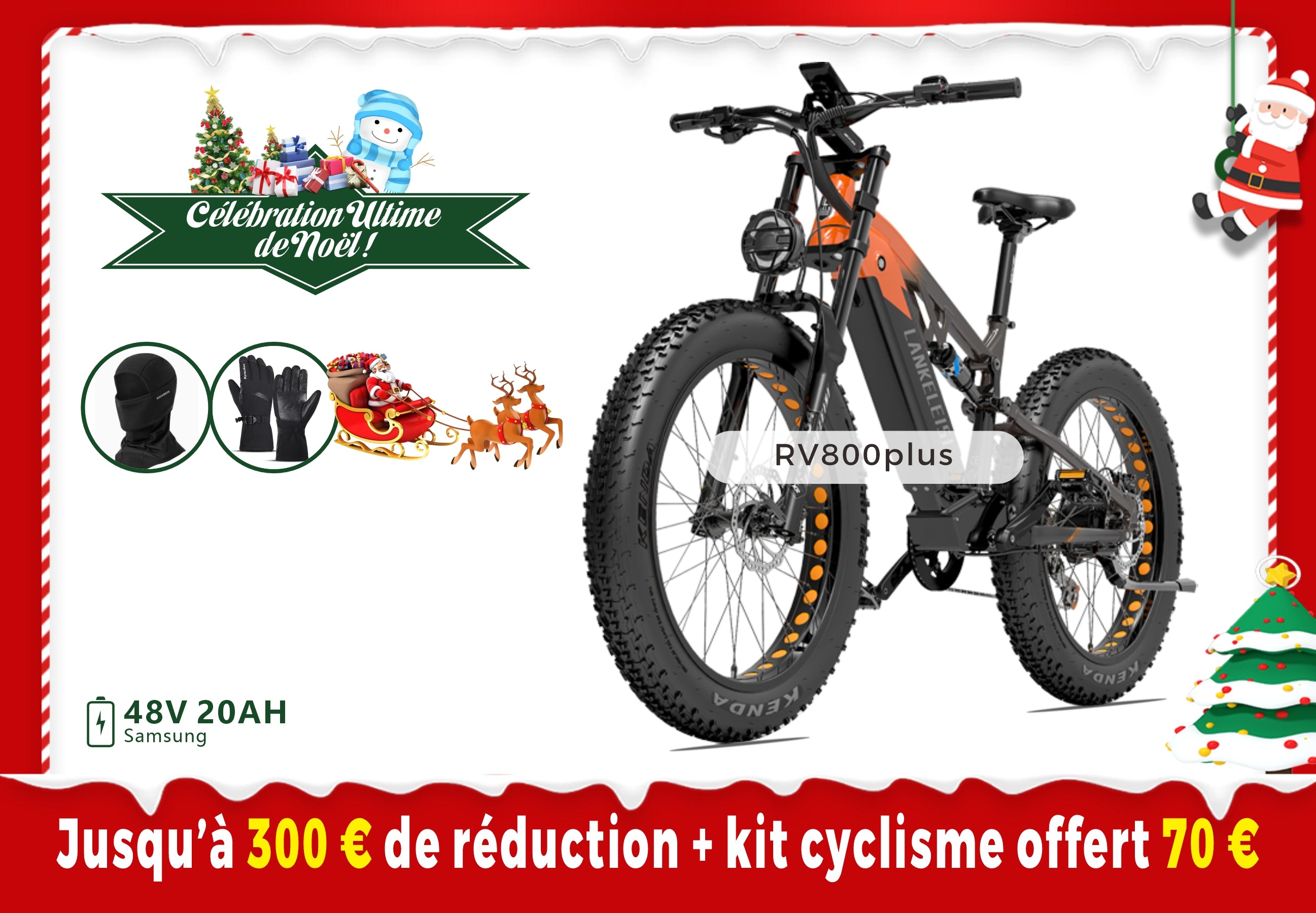 LANKELEISI RV800 Plus Haute Qualité 750W Moteur Bafang VTT Electrique