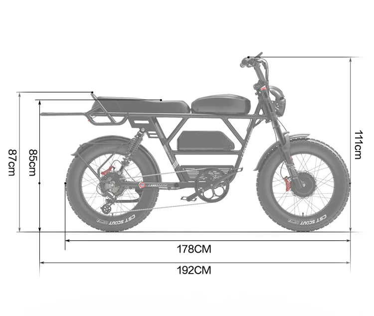 LANKELEISI X-Black Knight 2000W double moteur 280 km