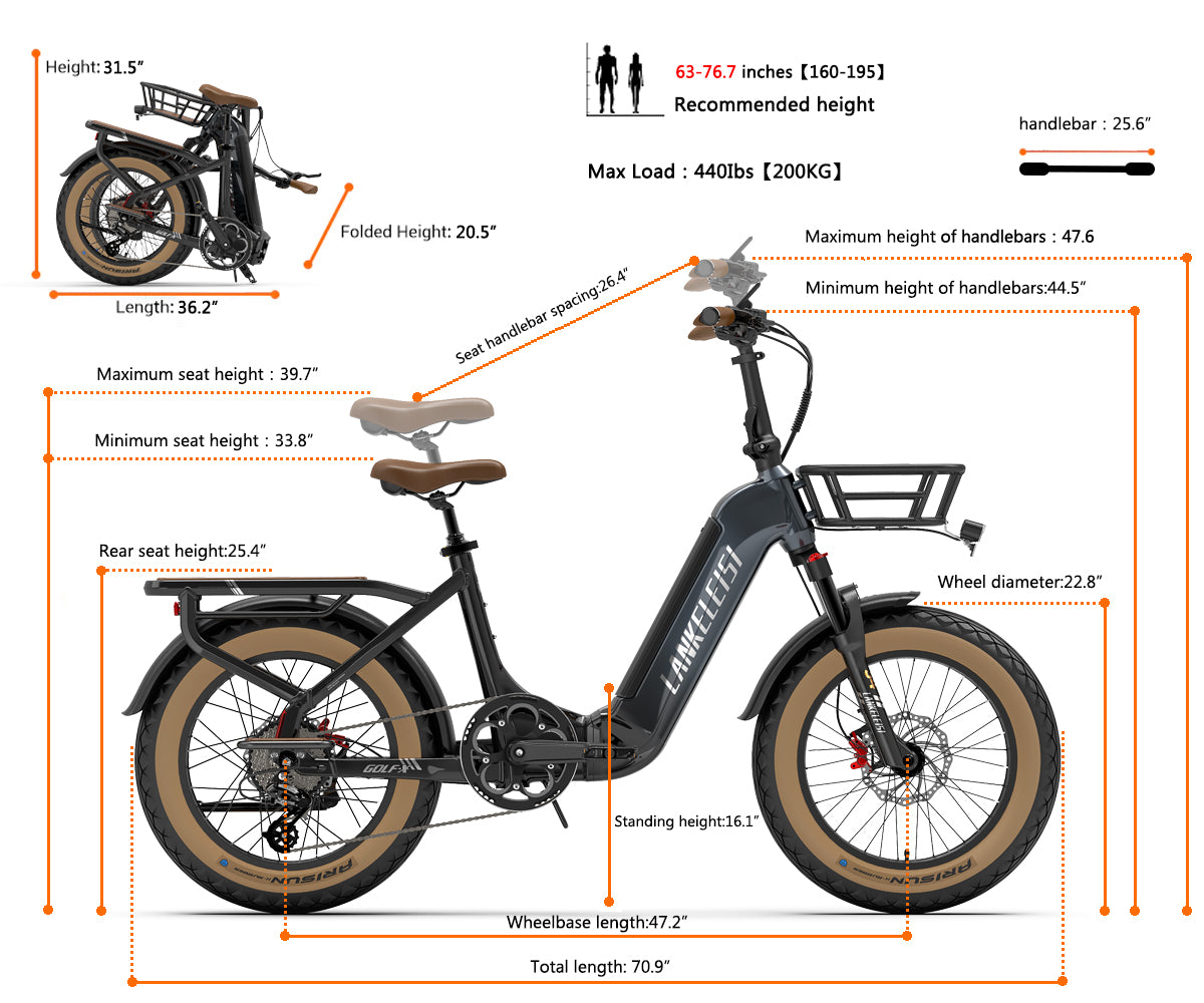 GOLF-X Taille du vélo électrique