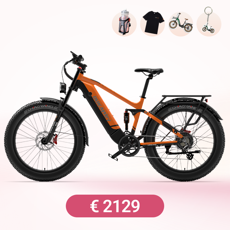 Dukawey Silvertip8 Vélo électrique tout-terrain à pneus larges 1000W – 26 pouces